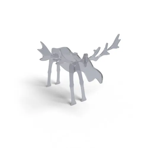 Elch-Musterfigur, gefertigt aus Acrylglas GS — grau, opak (7H32)