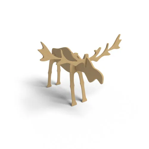 Figura de muestra de alce, fabricada en Kraftplex — marrón beige, hd