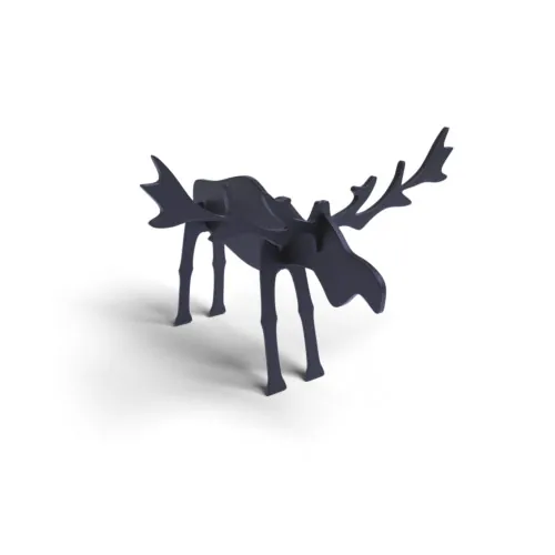 Elk sample figure made from Leather (cowhide) — black