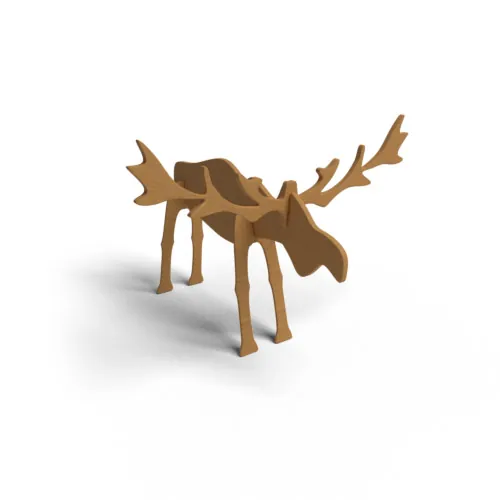 Elk sample figure made from Decoflex veneer — American walnut